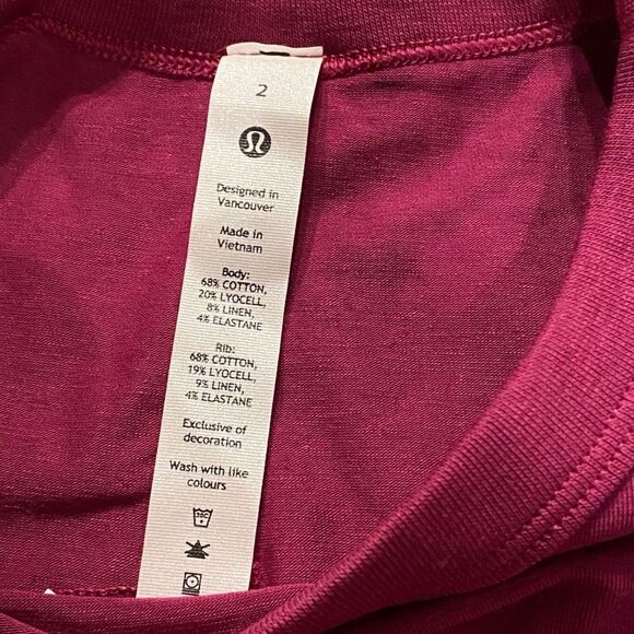 Lululemon‎ 2 Classic Fit Cotton Blend T-Shirt
Magenta Purple Boxy Basic New - Picture 4 of 11